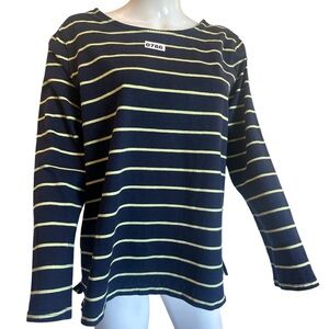 GAP Navy and Yellow Striped Long Sleeve Top